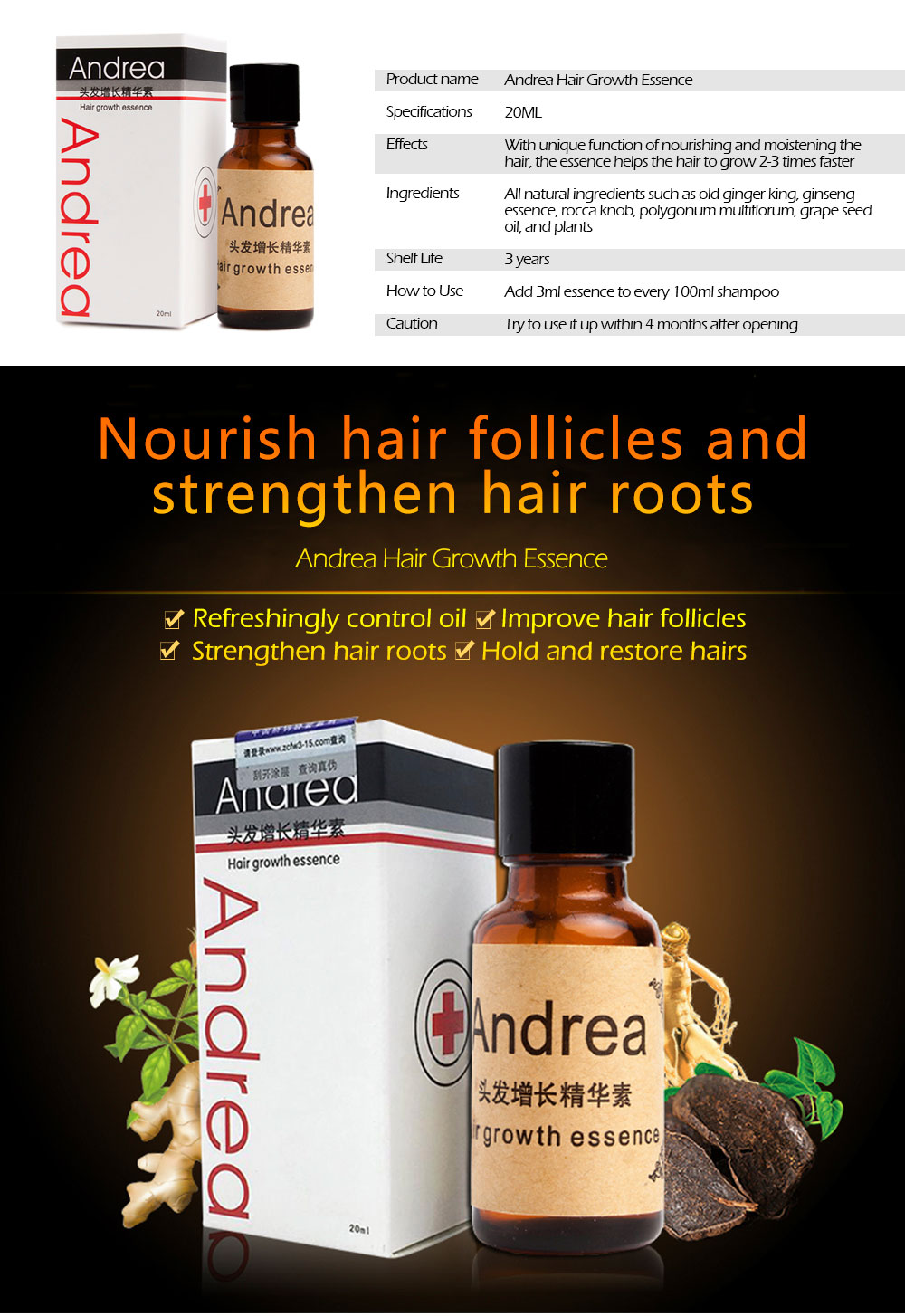 Sunburst Hair Growth Liquid 20ml for Anti Hair Loss and Dense Hair Results