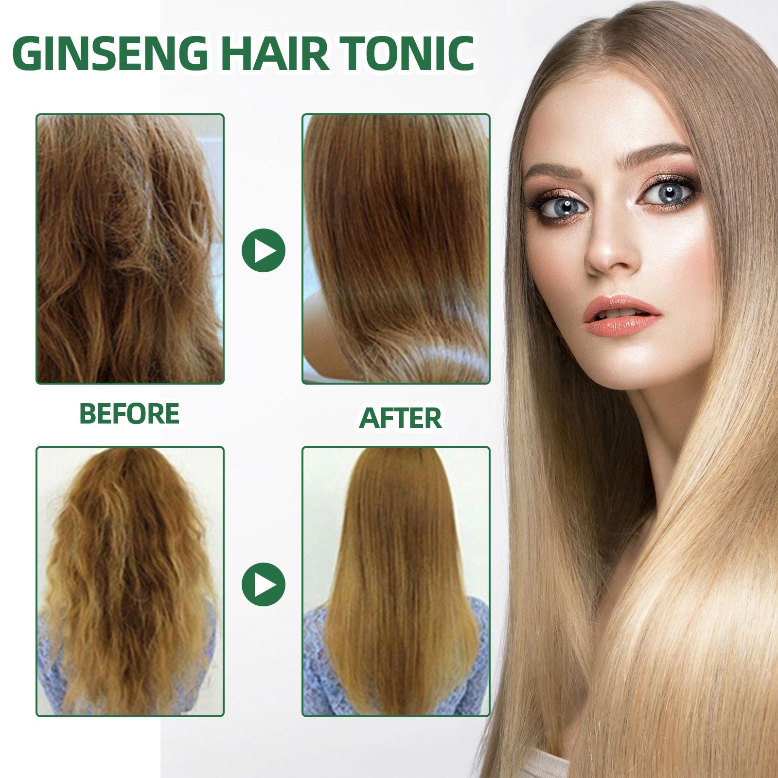 OUHOE Ginseng Hair Growth Lotion for Moisturizing and Hair Regrowth Care